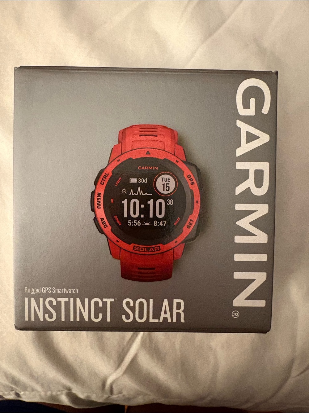 garmin Instinct Solar Rugged GPS Smartwatch - Red